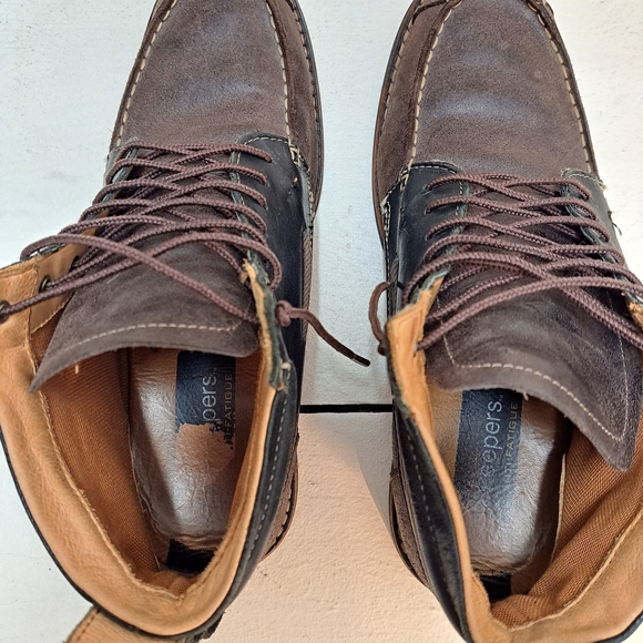 Timberland Men's Boots Brown Leather Lace Up Shoes Size 9.5 Wide - Picture 6 of 8